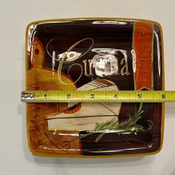 Pier 1 Hand Painted Earthenware Appetizer Plates Cucina  Set of 3 - Picture 4 of 4